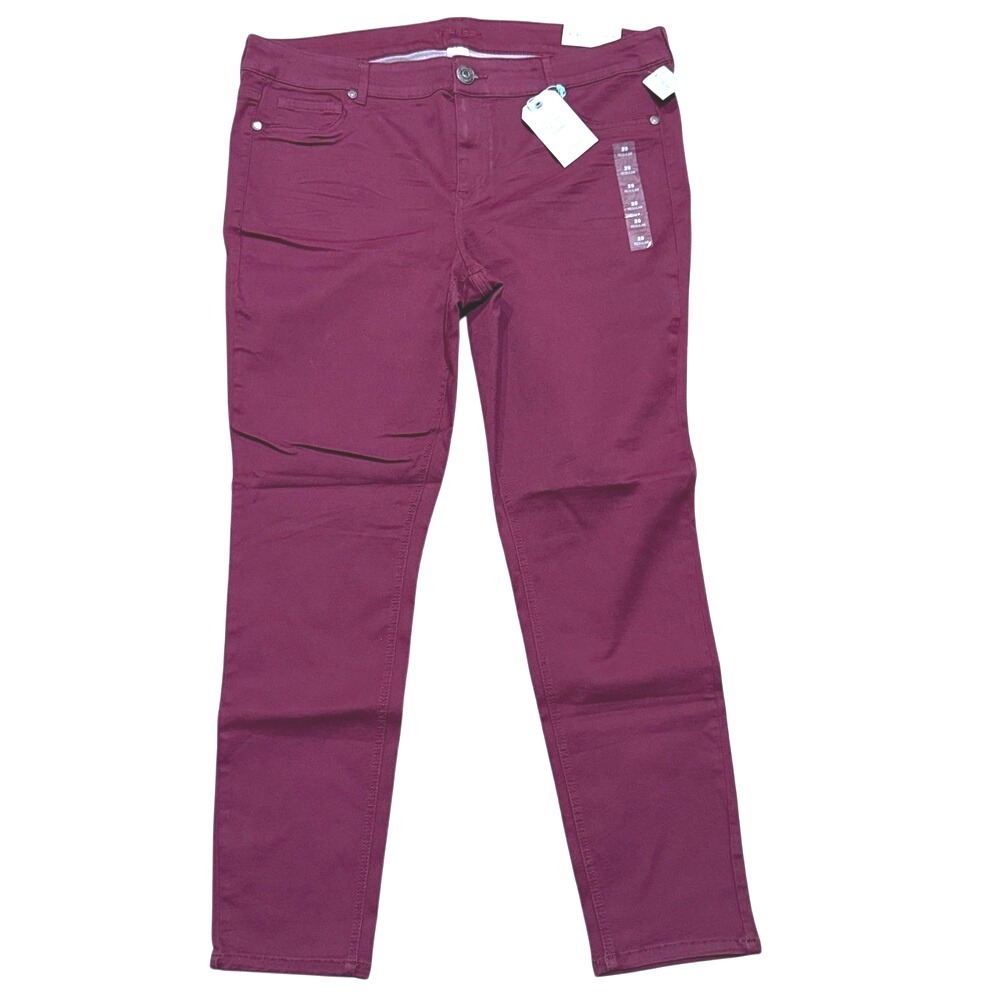 Maurices Jeans NWT Plus 20 R Denim Flex Dark Red Jegging Skinny Denim Pants NEW